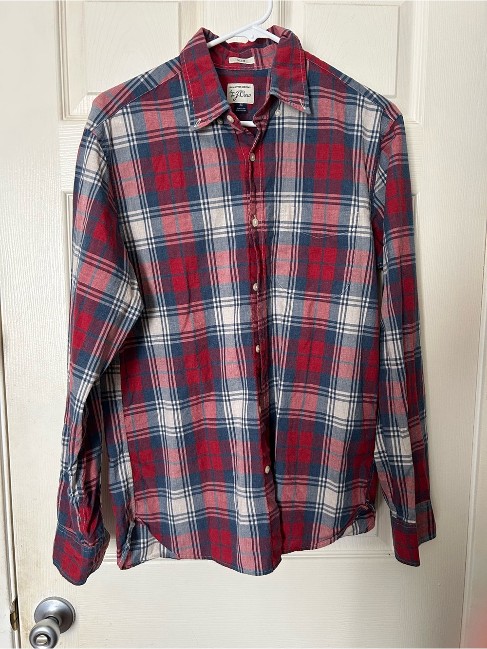 J. Crew Red and Blue Plaid Button-Down Shirt